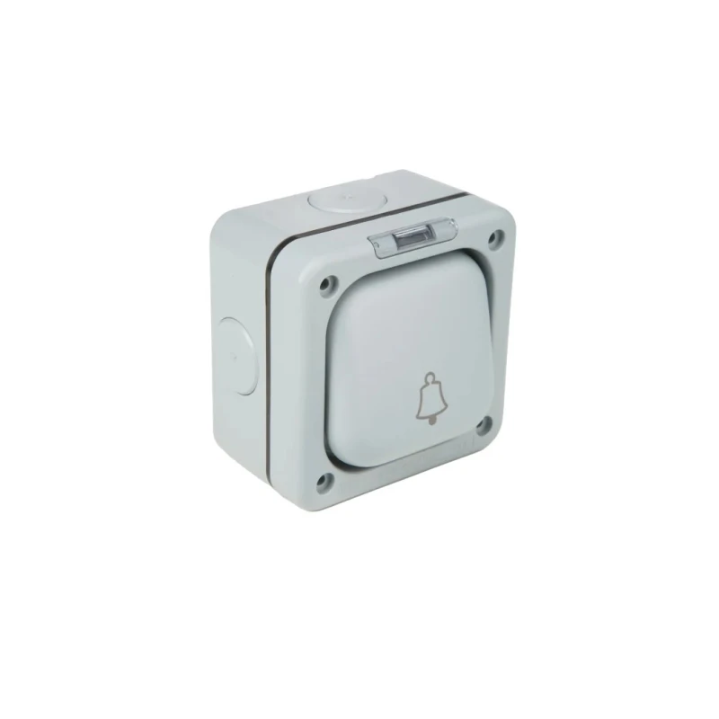 MK Electric Grey 2 Way Push Button Light Switch 1 Gang, Polycarbonate, IP65, 10A, Masterseal K56407GRY