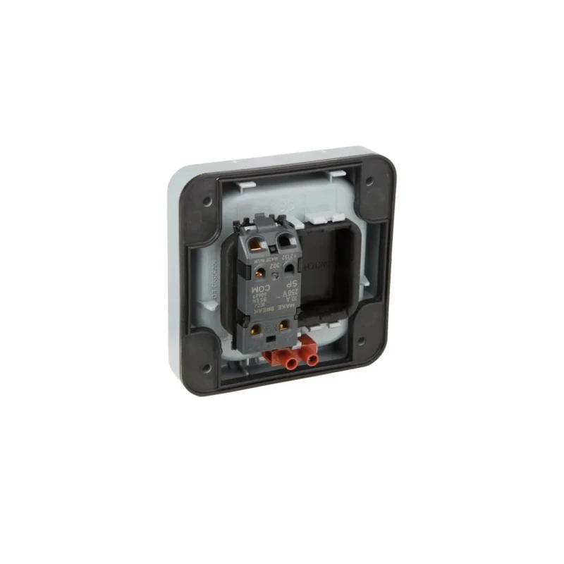 MK Electric Grey 2 Way Push Button Light Switch 1 Gang, Polycarbonate, IP65, 10A, Masterseal K56407GRY