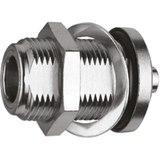 Telegartner N Series Coaxial Connector Panel Mount Female N Connector 50 Ω Straight Body Solder J01021A0151