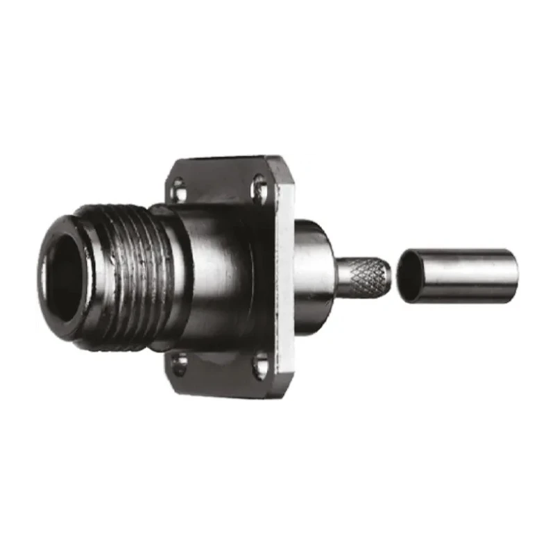 Telegartner N Series Coaxial Connector Panel Mount Female N Connector, 50 Ω, Straight Body Crimp J01021A0152