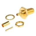 Telegartner SMA Series Coaxial Connector Panel Mount Female SMA, 50 Ω, Straight Body Crimp J01151A0001