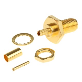 Telegartner SMA Series Coaxial Connector Panel Mount Female SMA, 50 Ω, Straight Body Crimp J01151A0001
