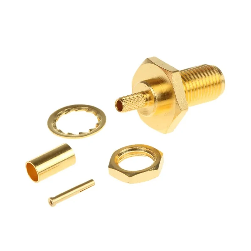 Telegartner SMA Series Coaxial Connector Panel Mount Female SMA, 50 Ω, Straight Body Crimp J01151A0001