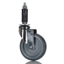 RS PRO Swivel Castor with Rubber Wheel, 100 mm Diameter, 60 kg Load Capacity, Chrome Frame, Model 712-4879