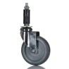 RS PRO Swivel Castor with Rubber Wheel, 100 mm Diameter, 60 kg Load Capacity, Chrome Frame, Model 712-4879