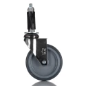 RS PRO Swivel Castor with Rubber Wheel, 100 mm Diameter, 60 kg Load Capacity, Chrome Frame, Model 712-4879