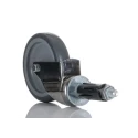 RS PRO Swivel Castor with Rubber Wheel, 100 mm Diameter, 60 kg Load Capacity, Chrome Frame, Model 712-4879