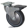 RS PRO Braked Swivel Castor, 60 kg Load Capacity, 100 mm Rubber Wheel Diameter, Overall Height 129 mm, 4 Fixing 712-4872