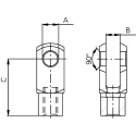 Igus Clevis Joint and Clip For Use With Pneumatic Cylinder and Linkage GERMF-10