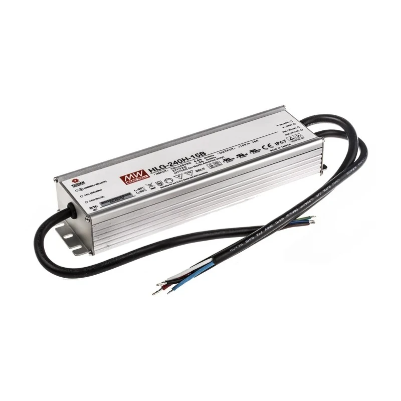 MEAN WELL IP67 Rated 1 Output 15V 225W 15A Constant Voltage Potentiometer LED Driver 