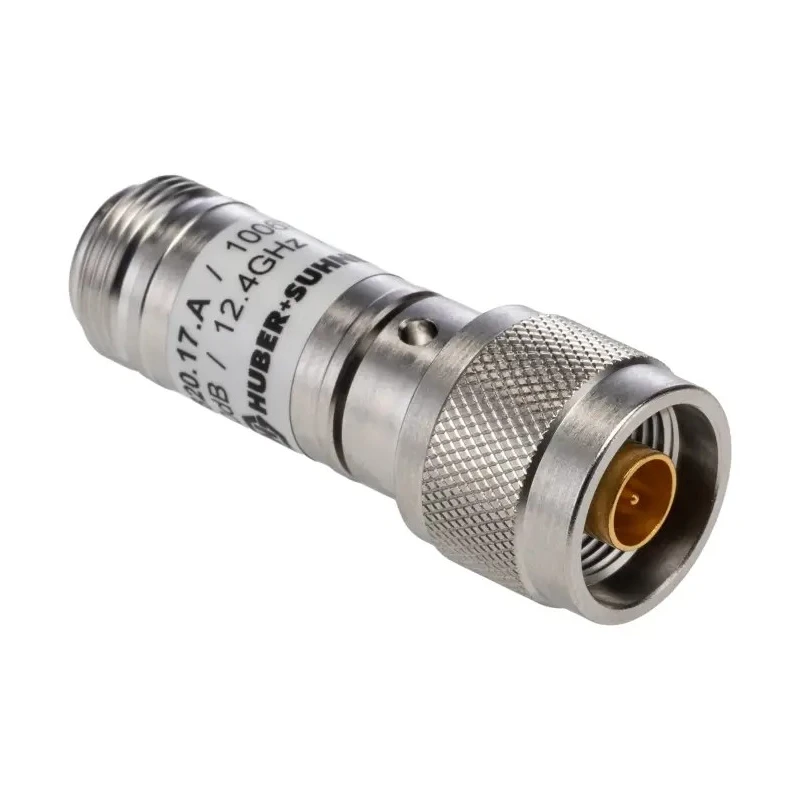 Huber+Suhner RF Attenuator Straight Type N Male to Type N Female 0.8 dB Attenuation 4–12.4 GHz 6820.17.A