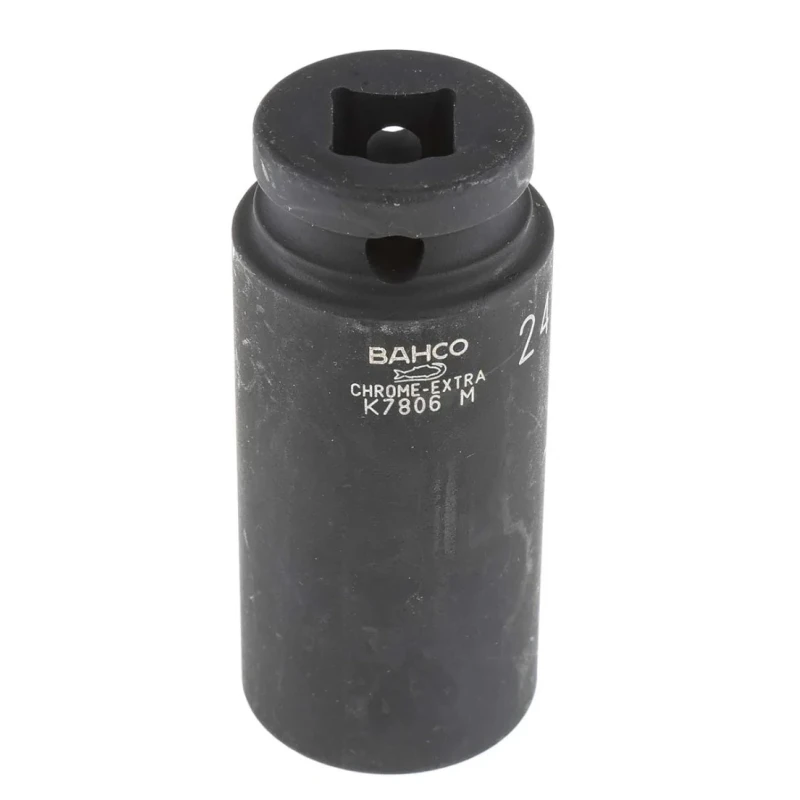 Bahco 24 mm 1/2 in Drive Impact Socket, Hexagon Alloy Steel, Phosphate Finish, 78mm Length K7806M-24