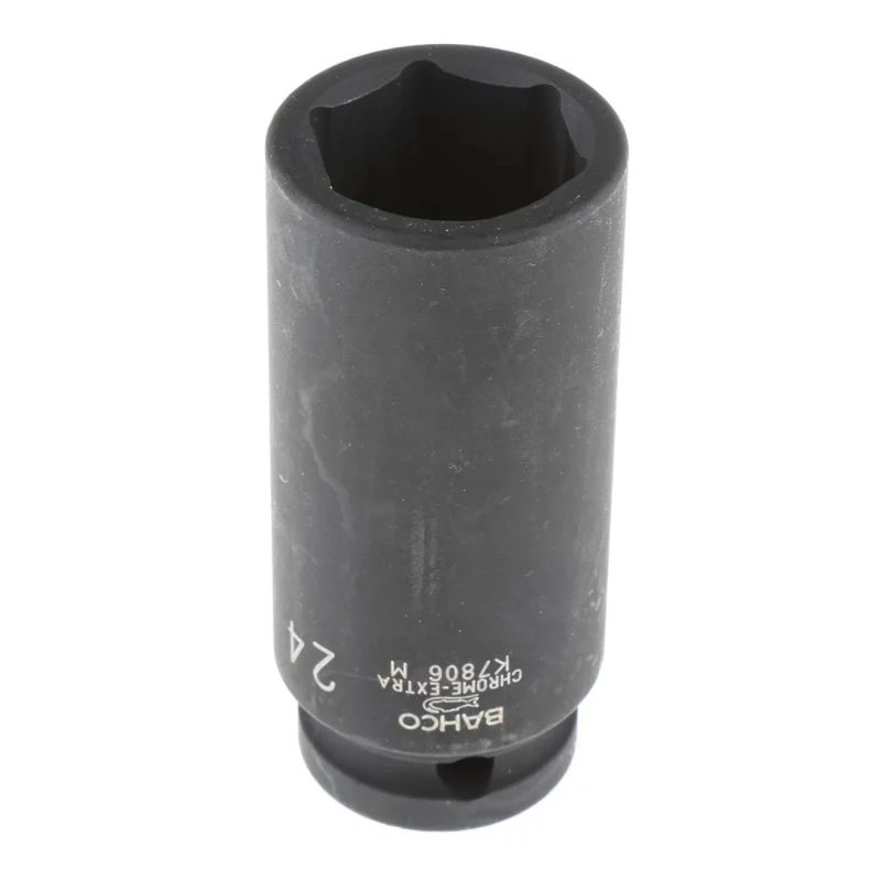 Bahco 24 mm 1/2 in Drive Impact Socket, Hexagon Alloy Steel, Phosphate Finish, 78mm Length K7806M-24
