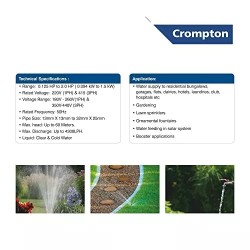 Buy Crompton 0.5 HP 0.37KW Self Priming Pump Mini Masterplus-II