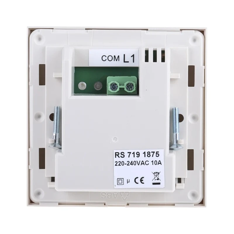 RS PRO Wall Mount PIR Motion Sensor Light Switch 10A 240V AC ABS White 719-1875