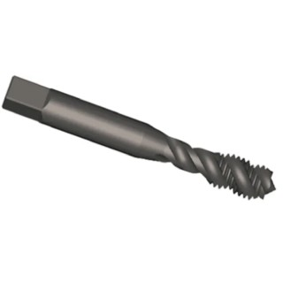 Dormer Metric Standard Machine Threading Tap, M2.5 Thread Size, Spiral Flute, High Speed Steel, Gold Finish, ISO E003M2.5