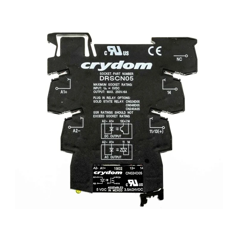 Sensata / Crydom Solid State Interface Relay Control 12V DC DIN Rail Screw Mount DRA-CN024D05