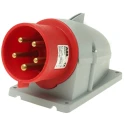 Amphenol Industrial Wall Mount Industrial Power Connector 32A 415V Thermoplastic IP44 Red Easy & Safe IP44