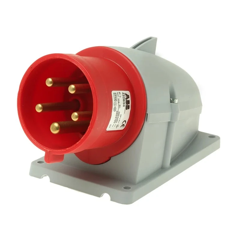 Amphenol Industrial Wall Mount Industrial Power Connector 32A 415V Thermoplastic IP44 Red Easy & Safe IP44