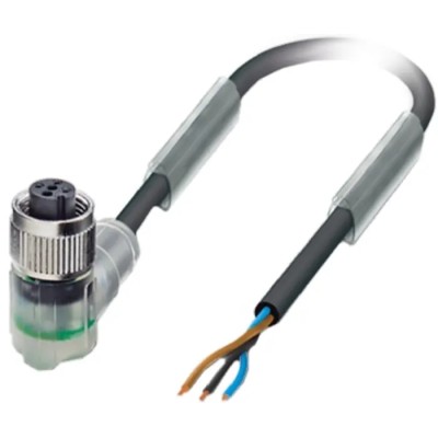 Phoenix Contact 3 Way Right Angle to Female 3 Way M12 Sensor Actuator Cable 24V 1.5m 1694392