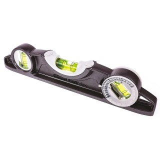 Stanley 250 mm Magnetic Torpedo Spirit Level Aluminium Frame Waterproof with 3 Tubular Vials 0-43-609