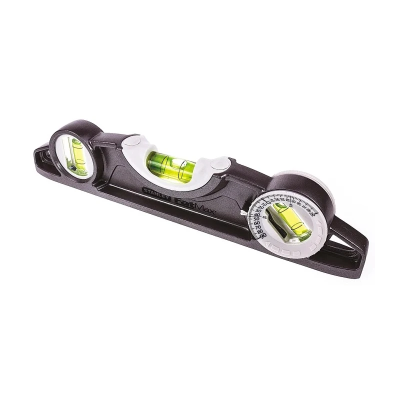 Stanley 250 mm Magnetic Torpedo Spirit Level Aluminium Frame Waterproof with 3 Tubular Vials 0-43-609