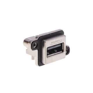Amphenol Communications Solutions Right Angle Through Hole Female 1 Port Type USB Type A IP67 USB Connector USB MUSBA11130