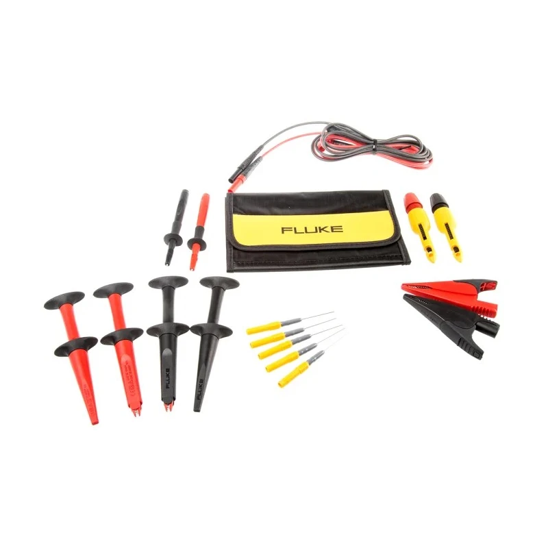 Fluke Automotive Test Lead Kit 60V Safety Category, Multimeter Leads with Crocodile Clip, Hook Clip, Piercing Clip TLK282-1