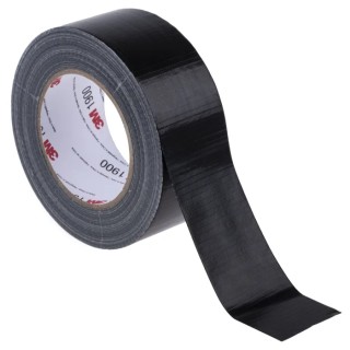 3M Black 50mm x 50m Polyethylene Cloth Backing Rubber Adhesive Duct Tape 1900