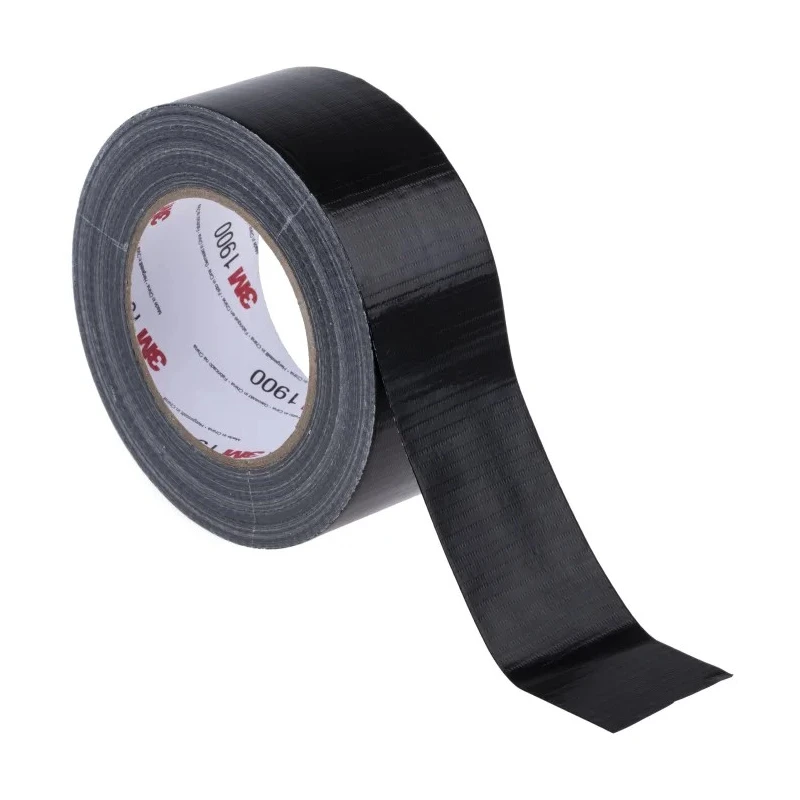 3M Black 50mm x 50m Polyethylene Cloth Backing Rubber Adhesive Duct Tape 1900