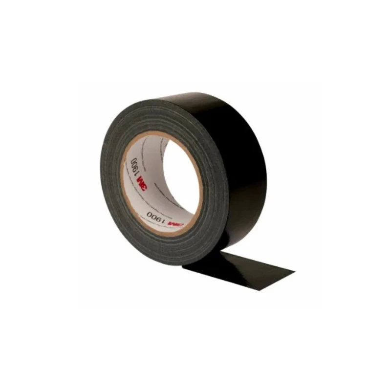 3M Black 50mm x 50m Polyethylene Cloth Backing Rubber Adhesive Duct Tape 1900