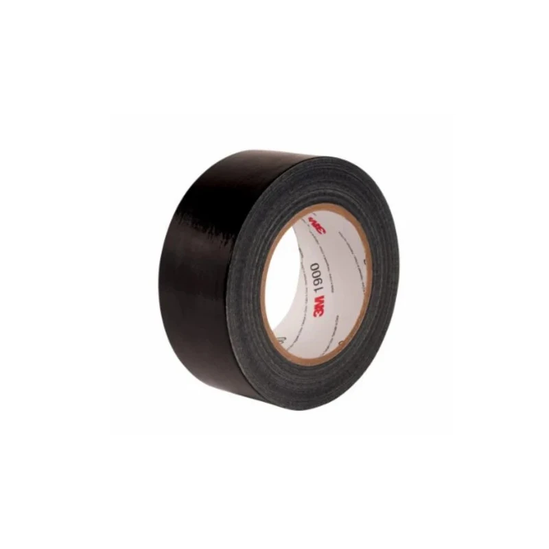 3M Black 50mm x 50m Polyethylene Cloth Backing Rubber Adhesive Duct Tape 1900