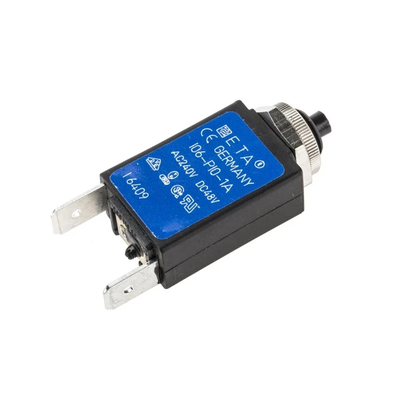 ETA Thermal Circuit Breaker Panel Mount 1A Current Rating 1-Pole Blade Terminal Type R Tripping 106-P10-000040-1A