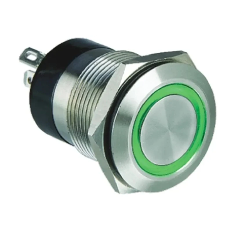 Bulgin Illuminated Momentary Push Button Switch Panel Mount SPST 24 V dc 19.2 mm Cutout MPI002