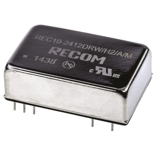 Recom 10W Through Hole DC/DC Converter, 12V dc Output, 416 mA, 75V Max Input, 36V Min Input, DIP-24 Package, 2kV REC10