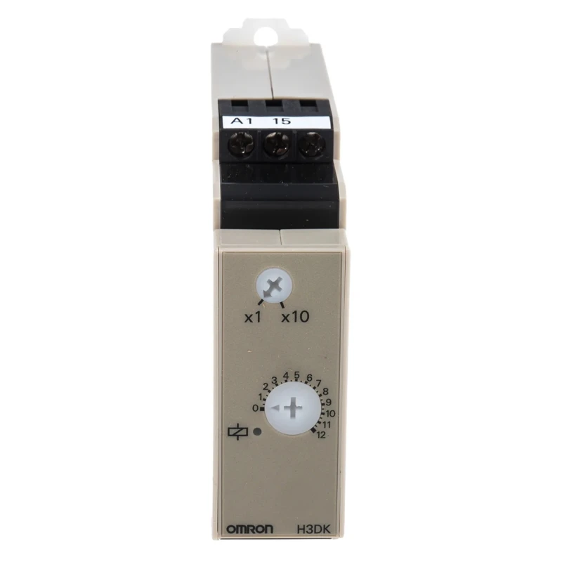 Omron DIN Rail Timer Relay 1-Contact 12 to 240 V DC, 200/240 V AC, 1 to 12 and 10 to 120 s Time Range H3DK