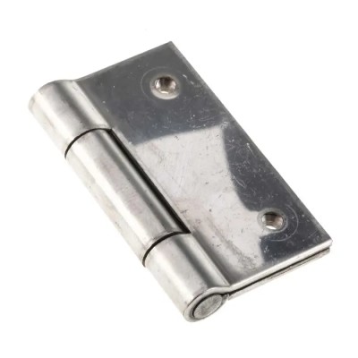Pinet Stainless Steel Butt Hinge, Screw Fixing, Fixed Pin, 60 mm x 60 mm x 2 mm 726-4107