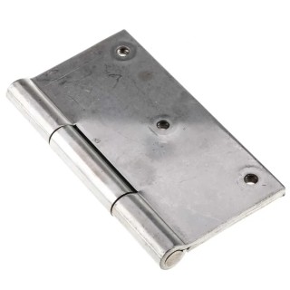 RS PRO Stainless Steel Butt Hinge with Fixed Pin Screw Fixing 100mm x 100mm x 2.5mm 726-4113