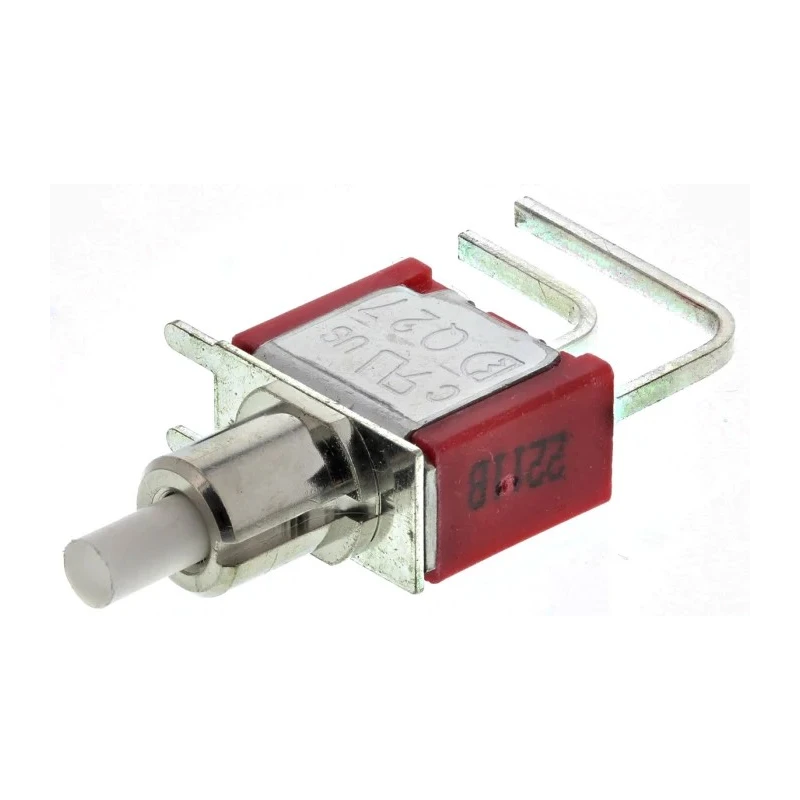 RS PRO Push Button Switch, Momentary, PCB Mount, Silver Actuator, 6.35 mm Cutout, SPDT, Red LED, 28 V dc 120 V ac 734-6791