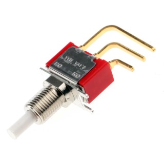 RS PRO Push Button Switch Latching PCB 6.35 mm Cutout SPDT Red LED 125V AC 734-6794