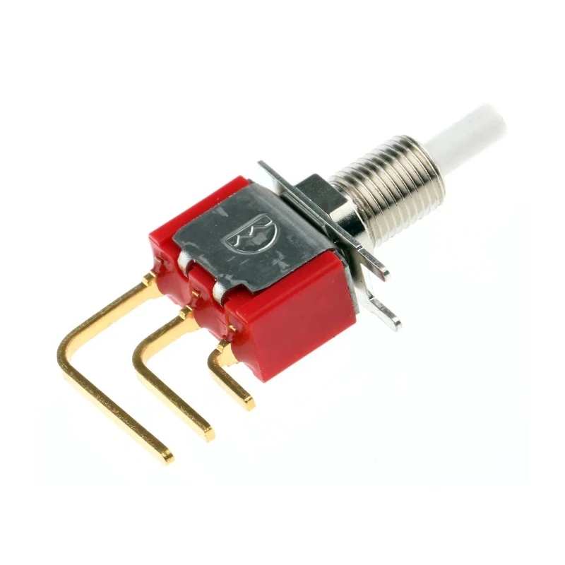 RS PRO Push Button Switch Latching PCB 6.35 mm Cutout SPDT Red LED 125V AC 734-6794