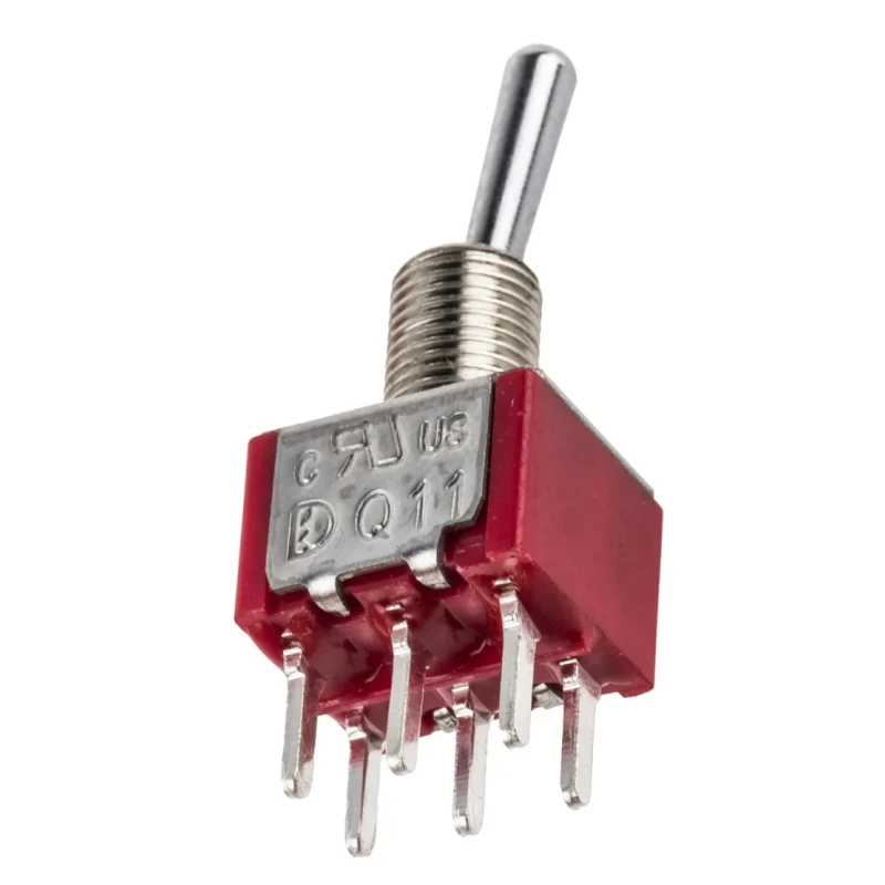 RS PRO Toggle Switch PCB Mount On-None-On DPDT Through Hole Terminal 26 V dc 112 V ac 734-7025