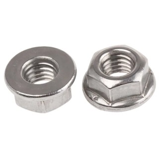 RS PRO Plain A2 Stainless Steel Flanged Hex Nut M8 17.9mm Flange Diameter, 13mm Hex Size Across Flat DIN 6923 725-9644