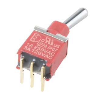 RS PRO Toggle Switch PCB Mount On-On SPDT Through Hole Terminal 15 V dc 240 V ac 734-7163