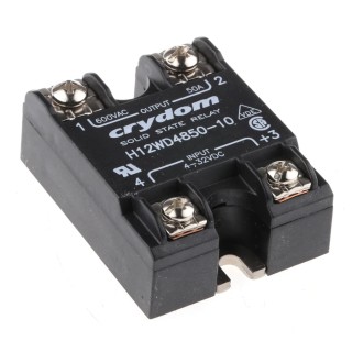 Crydom Solid State Relay Panel Mount 50A Load 660Vrms Load, 32V DC Control H12WD