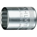 STAHLWILLE 1/4 in Drive 9 mm 12 Point Square Socket, Chrome Finish, 23mm Overall Length 01030009