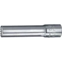 STAHLWILLE Steel 1/4 in Drive 1/2 in 12 Point Square Socket, Chrome Finish, 50mm Overall Length 01640032