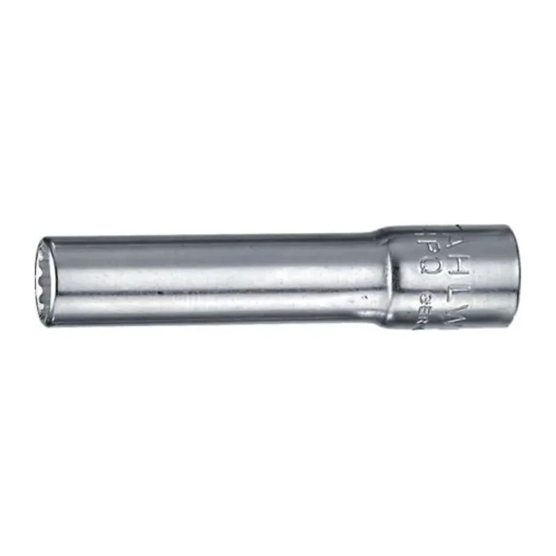 STAHLWILLE Steel 1/4 in Drive 1/2 in 12 Point Square Socket, Chrome Finish, 50mm Overall Length 01640032