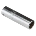 STAHLWILLE 1/4 in Drive 10 mm 12 Point Square Drive Steel Deep Socket Chrome Finish 50mm Overall Length 01240010