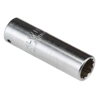 STAHLWILLE 1/4 in Drive 10 mm 12 Point Square Drive Steel Deep Socket Chrome Finish 50mm Overall Length 01240010